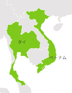 ベトナム・タイの地図